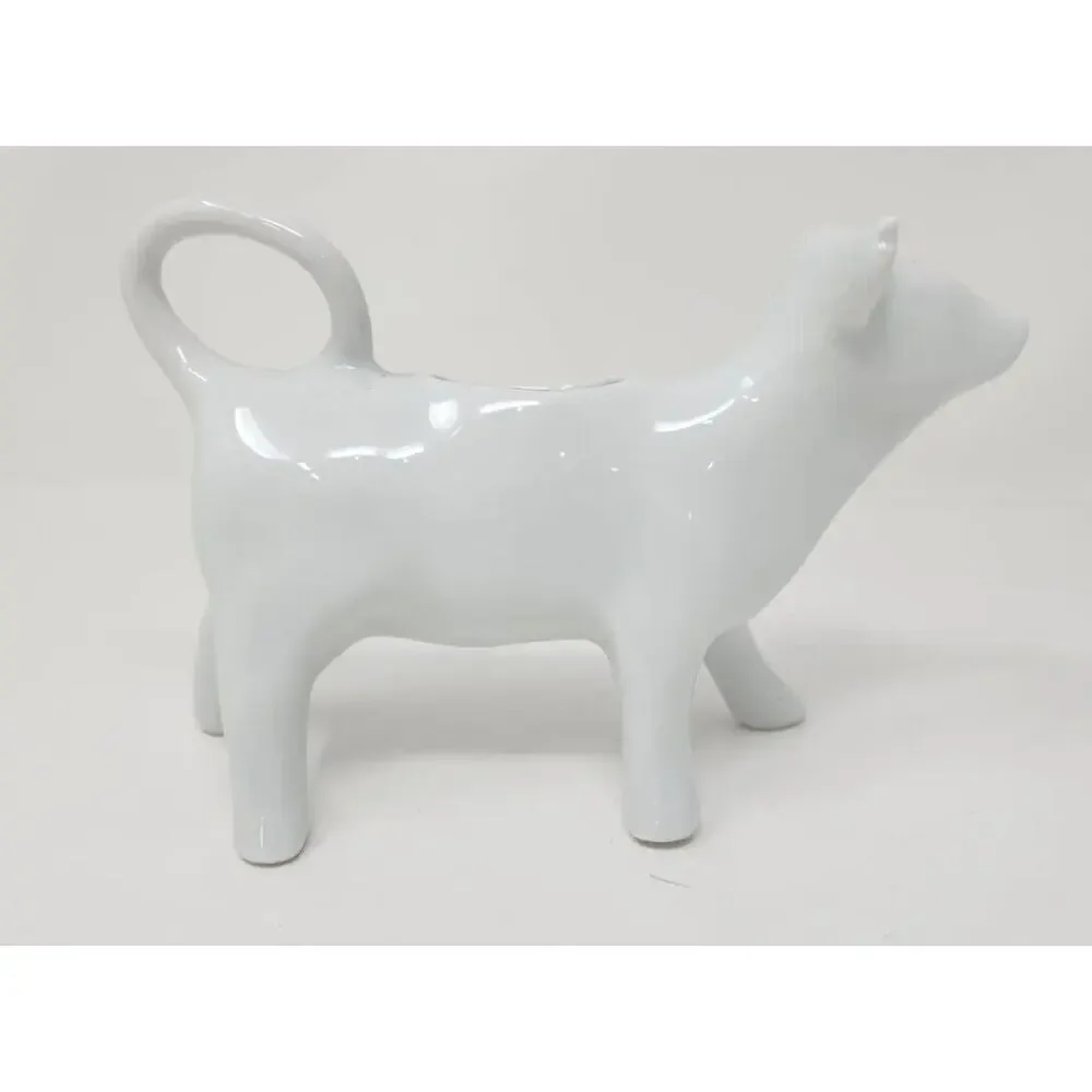 Vintage Pillivuyt France‎ Porcelain R901 56 White Cow Figurine Milk Creamer U1
